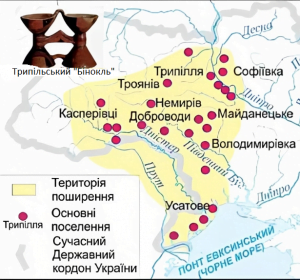 Трипільська археологічна культура карта