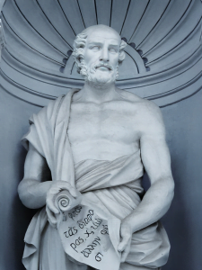 Статуя Теофраста в ботанічному саду Палермо