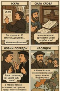 сюжет коміксу, який ілюструватиме процес Реформації