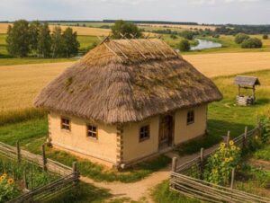 макет або комп'ютерну модель (малюнок за допомогою ШІ) одного з типів житла - хата
