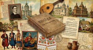 колаж, який презентуватиме українську культурну спадщину другої половини XVIII ст.