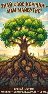 плакат із рекламою, що закликає вчити історію